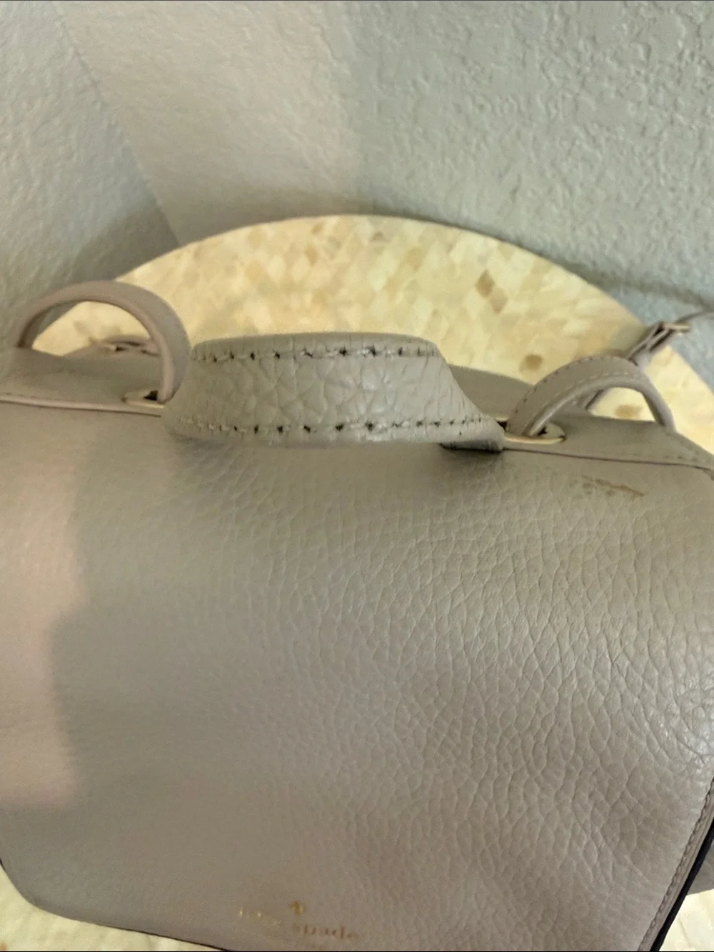 Kate Spade Pebbled Leather Mini Backpack in Soft Mauve - Picture 6 of 7